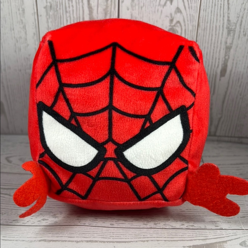 Cubd Spider-Man Plush Marvel Soft Stuffed Cube Red Superhero 5" Toss Toy Fun